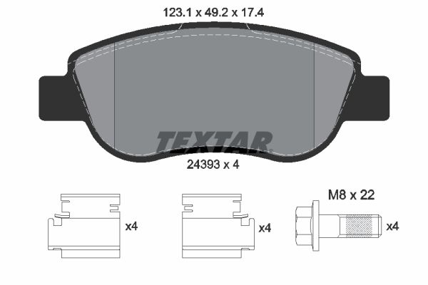 TEXTAR 2439301 Brake Pad Set, disc brake