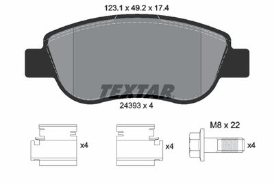 Brake Pad Set, disc brake TEXTAR 2439301