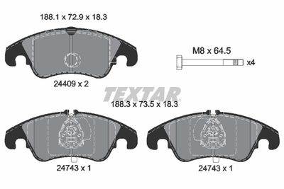 Brake Pad Set, disc brake TEXTAR 2440901