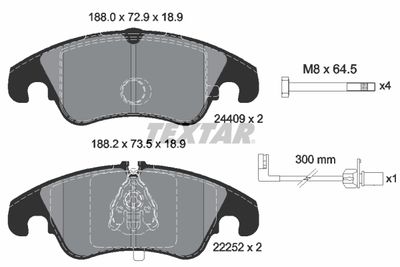 Brake Pad Set, disc brake TEXTAR 2440903
