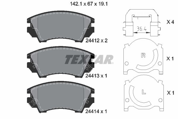TEXTAR 2441201 Brake Pad Set, disc brake