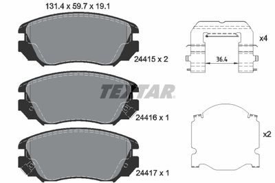 Brake Pad Set, disc brake TEXTAR 2441501