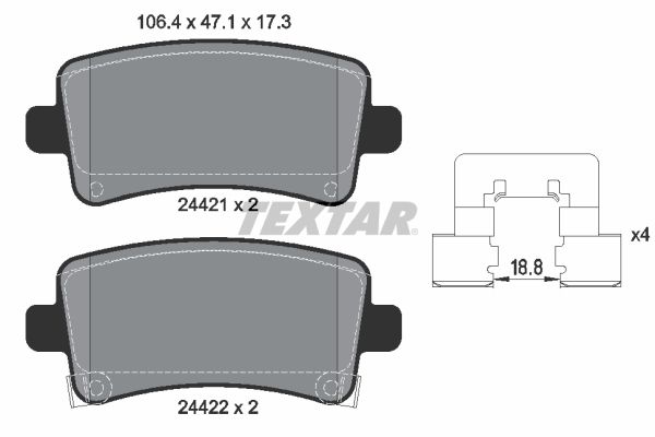TEXTAR 2442101 Brake Pad Set, disc brake