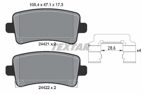 TEXTAR 2442102 Brake Pad Set, disc brake