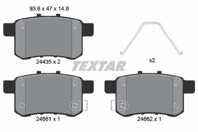Brake Pad Set, disc brake TEXTAR 2443501