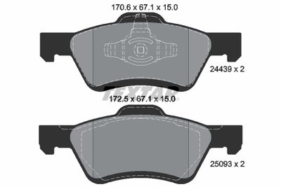 Brake Pad Set, disc brake TEXTAR 2443901