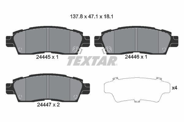 TEXTAR 2444501 Brake Pad Set, disc brake