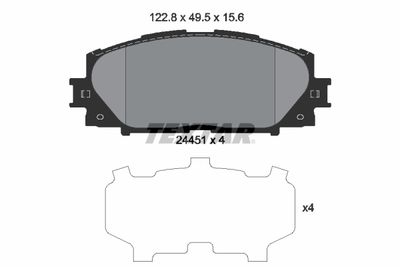 Brake Pad Set, disc brake TEXTAR 2445101