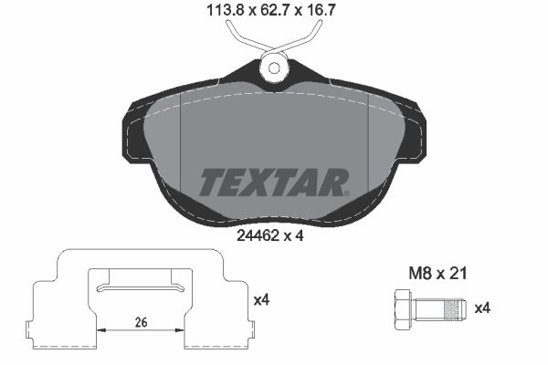 TEXTAR 2446201 Brake Pad Set, disc brake