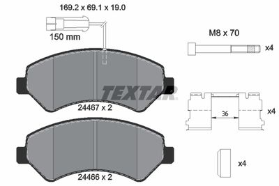 Brake Pad Set, disc brake TEXTAR 2446701