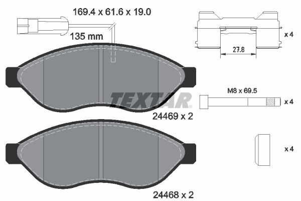 TEXTAR 2446901 Brake Pad Set, disc brake