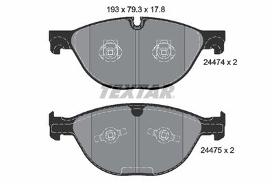 Brake Pad Set, disc brake TEXTAR 2447401