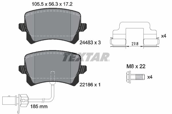 TEXTAR 2448307 Brake Pad Set, disc brake