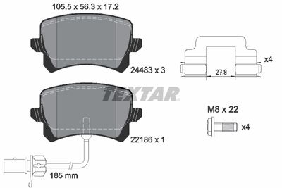 Brake Pad Set, disc brake TEXTAR 2448307