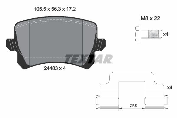 TEXTAR 2448382 Brake Pad Set, disc brake