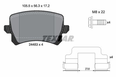 Brake Pad Set, disc brake TEXTAR 2448382