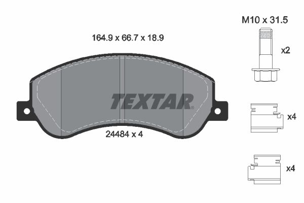 TEXTAR 2448404 Brake Pad Set, disc brake