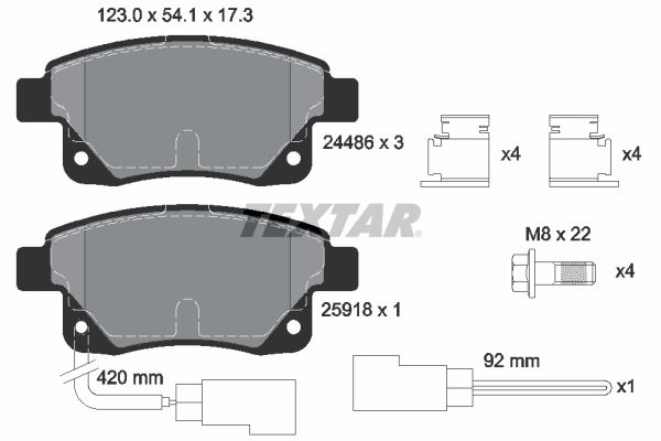 TEXTAR 2448601 Brake Pad Set, disc brake