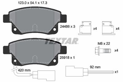Brake Pad Set, disc brake TEXTAR 2448601