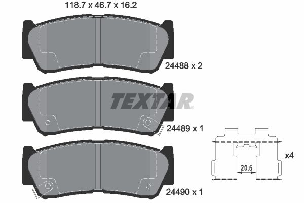 TEXTAR 2448801 Brake Pad Set, disc brake