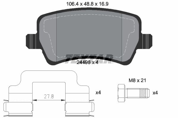 TEXTAR 2449601 Brake Pad Set, disc brake