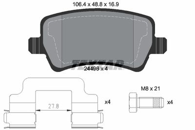 Brake Pad Set, disc brake TEXTAR 2449601