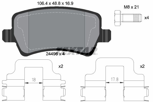 TEXTAR 2449602 Brake Pad Set, disc brake