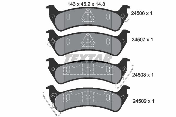 TEXTAR 2450601 Brake Pad Set, disc brake