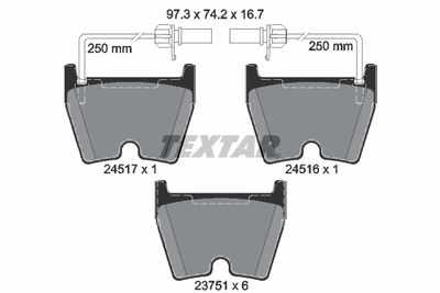 Brake Pad Set, disc brake TEXTAR 2451701