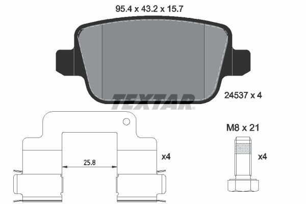 TEXTAR 2453701 Brake Pad Set, disc brake