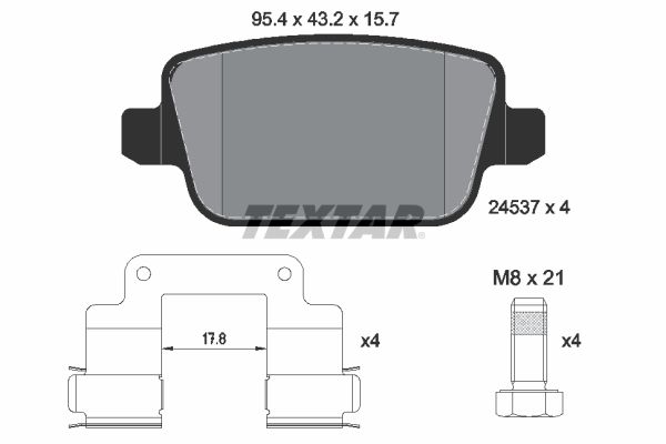 TEXTAR 2453702 Brake Pad Set, disc brake