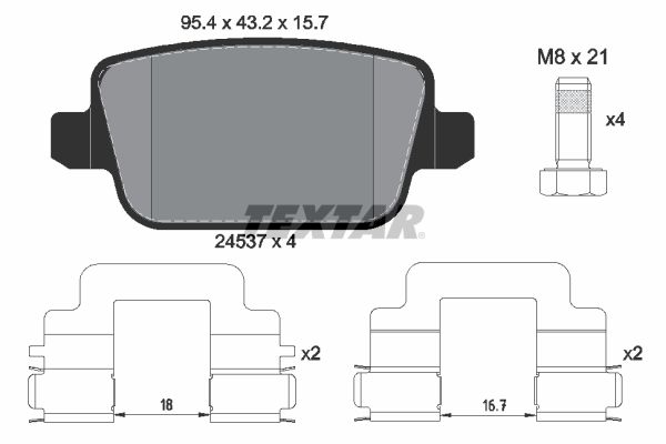 TEXTAR 2453703 Brake Pad Set, disc brake
