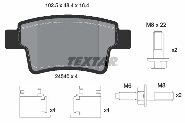 TEXTAR 2454001 Brake Pad Set, disc brake