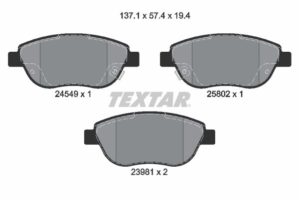 TEXTAR 2454901 Brake Pad Set, disc brake