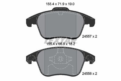 Brake Pad Set, disc brake TEXTAR 2455701