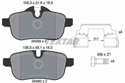 Brake Pad Set, disc brake TEXTAR 2455901
