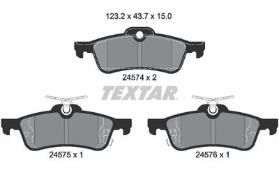 Brake Pad Set, disc brake TEXTAR 2457401