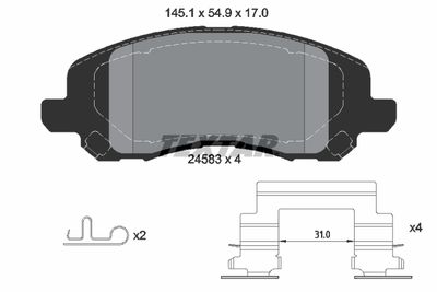 Brake Pad Set, disc brake TEXTAR 2458301