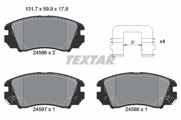 TEXTAR 2458601 Brake Pad Set, disc brake