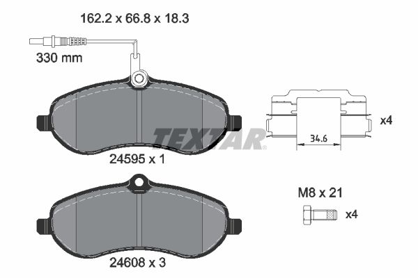 TEXTAR 2459501 Brake Pad Set, disc brake