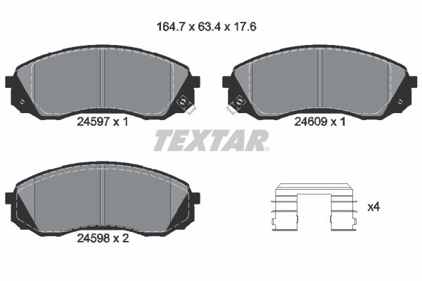 TEXTAR 2459701 Brake Pad Set, disc brake