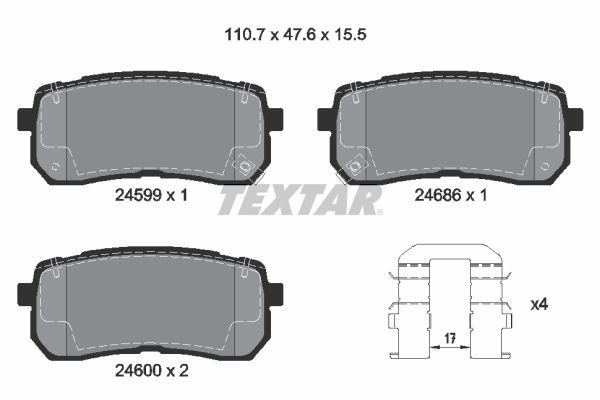 TEXTAR 2459901 Brake Pad Set, disc brake