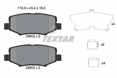 Brake Pad Set, disc brake TEXTAR 2460201