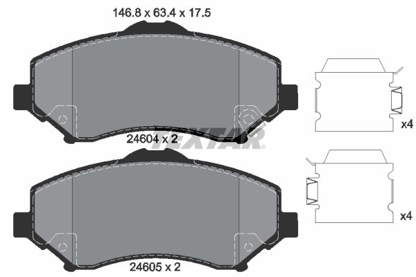 TEXTAR 2460402 Brake Pad Set, disc brake