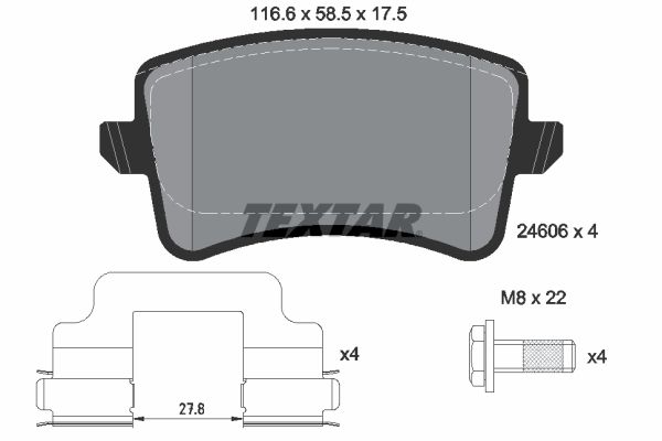 TEXTAR 2460601 Brake Pad Set, disc brake