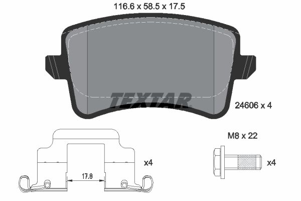 TEXTAR 2460602 Brake Pad Set, disc brake