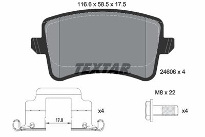 Brake Pad Set, disc brake TEXTAR 2460602