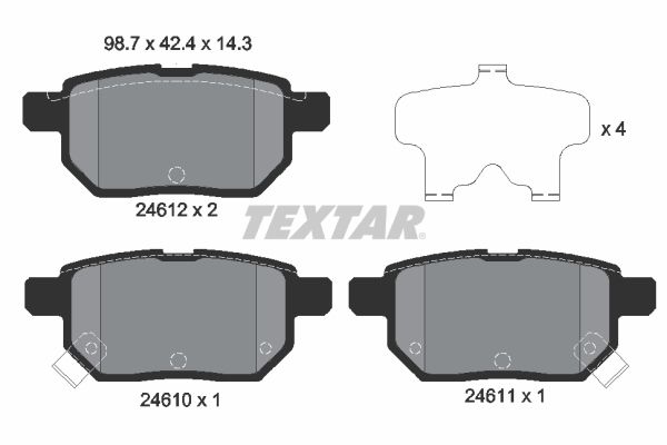 TEXTAR 2461001 Brake Pad Set, disc brake