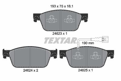 Brake Pad Set, disc brake TEXTAR 2462301