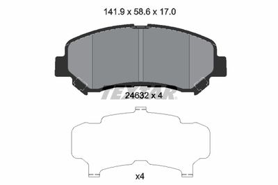 Brake Pad Set, disc brake TEXTAR 2463201